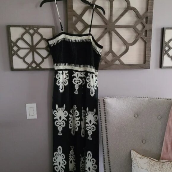 Boho Silky Floral Jumpsuit- Sz Large - Picture 1 of 8
